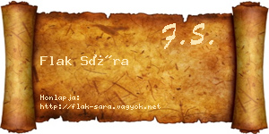 Flak Sára névjegykártya
